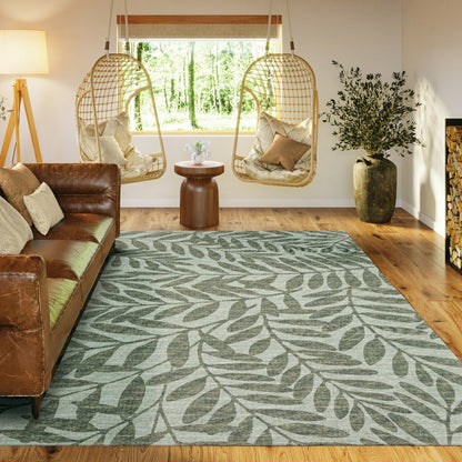 Sedona Leaf Patterned Polyester Area Rug | Plow & Hearth