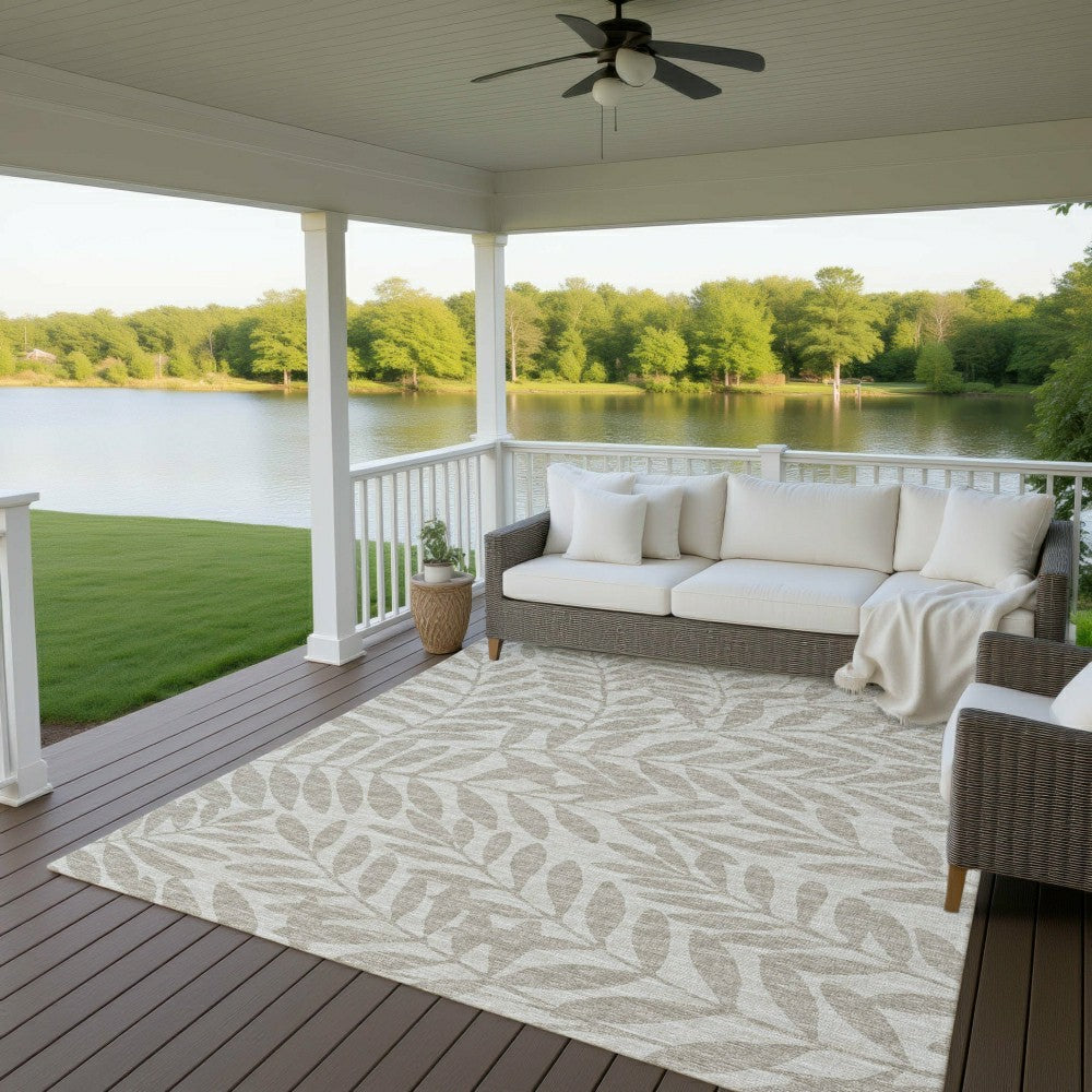 Sedona Leaf Patterned Polyester Area Rug | Plow & Hearth