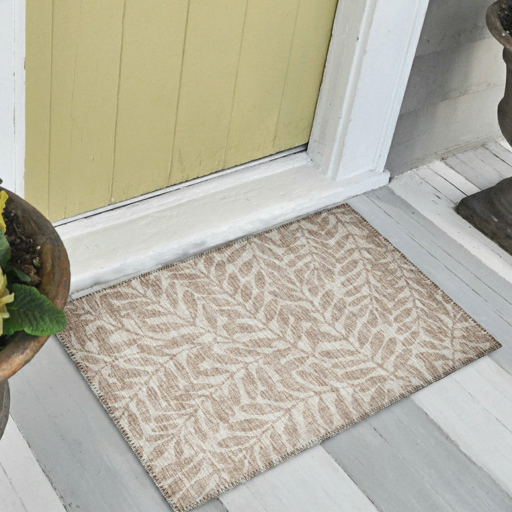 Sedona Leaf Patterned Polyester Area Rug | Plow & Hearth