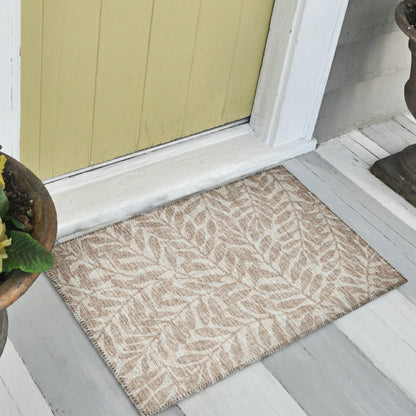 Sedona Leaf Patterned Polyester Area Rug | Plow & Hearth