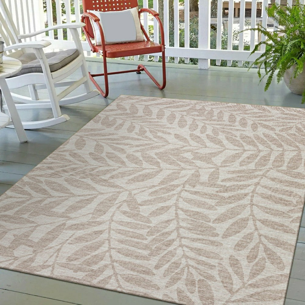 Sedona Leaf Patterned Polyester Area Rug | Plow & Hearth