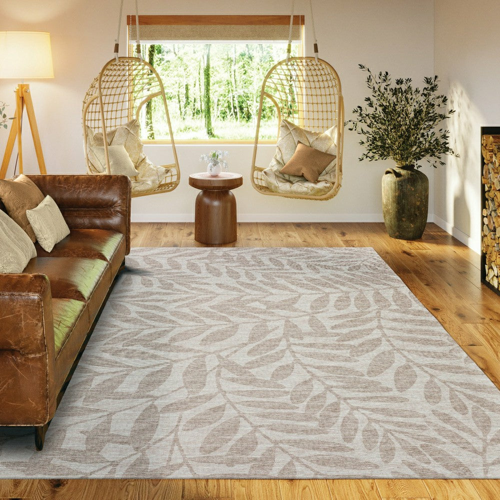 Sedona Leaf Patterned Polyester Area Rug | Plow & Hearth