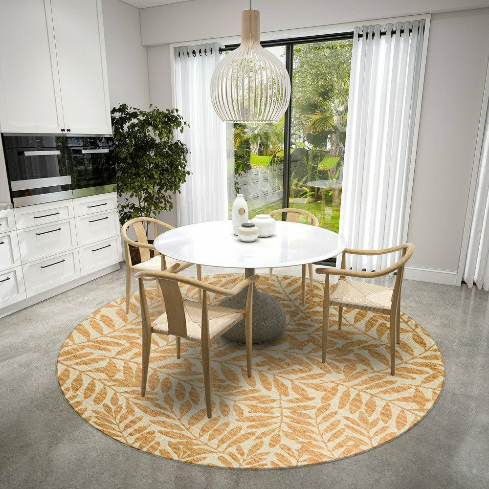 Sedona Leaf Patterned Polyester Area Rug | Plow & Hearth