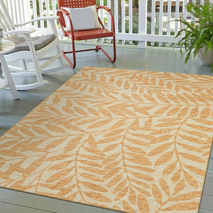 Sedona Leaf Patterned Polyester Area Rug | Plow & Hearth