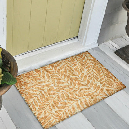 Sedona Leaf Patterned Polyester Area Rug | Plow & Hearth