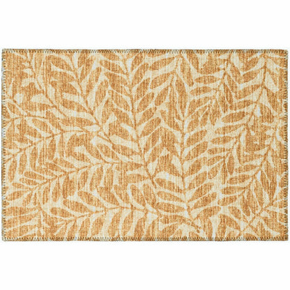 Sedona Leaf Patterned Polyester Area Rug | Plow & Hearth
