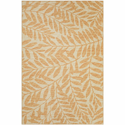Sedona Leaf Patterned Polyester Area Rug | Plow & Hearth