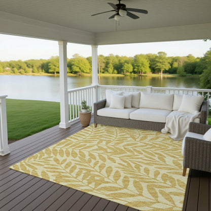 Sedona Leaf Patterned Polyester Area Rug | Plow & Hearth