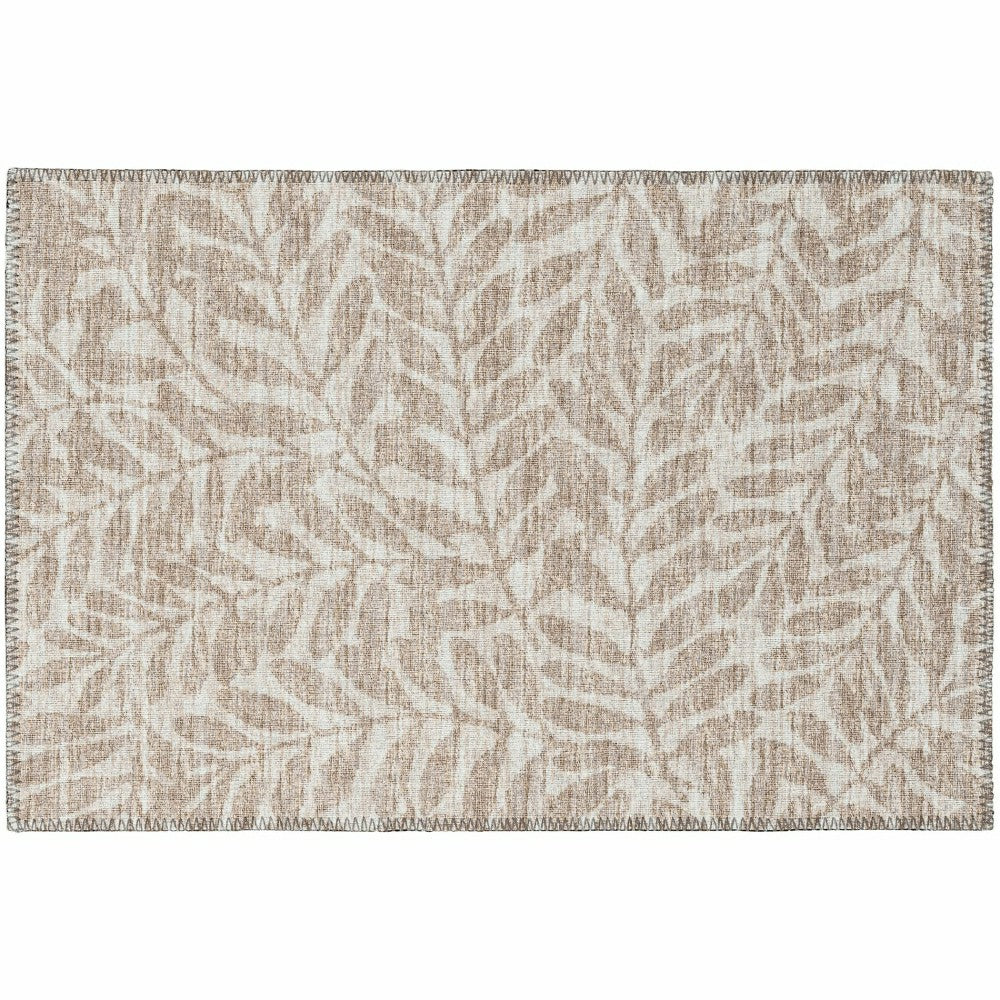 Sedona Leaf Patterned Polyester Area Rug | Plow & Hearth