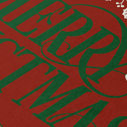 Wonderland Merry Christmas Red Polyester Area Rug | Plow & Hearth