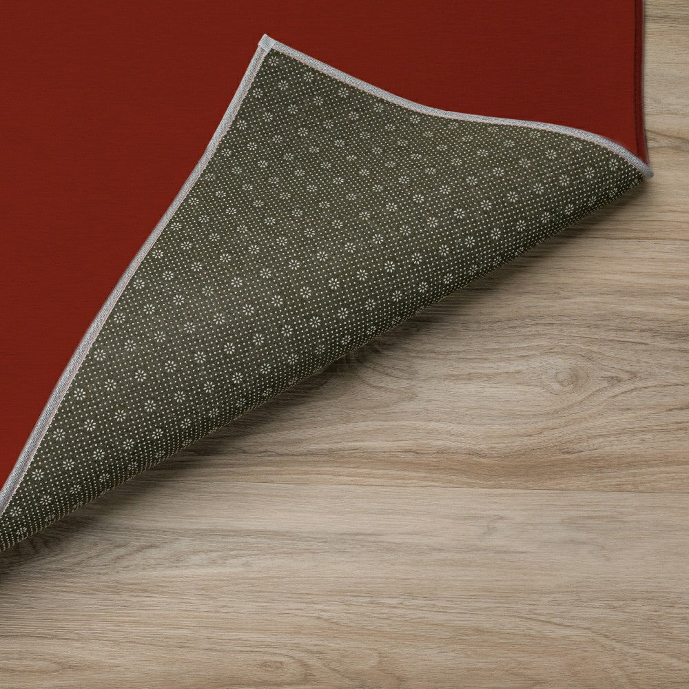 Wonderland Merry Christmas Red Polyester Area Rug | Plow & Hearth