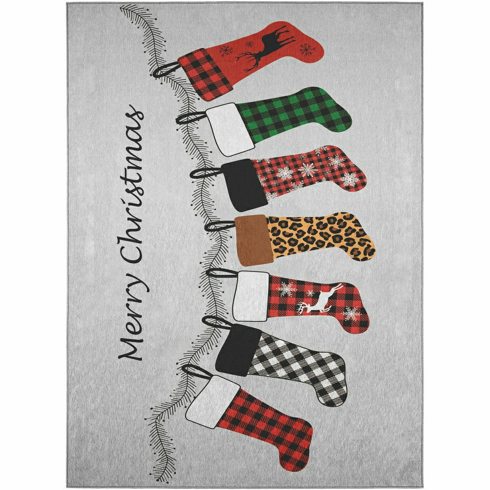 Wonderland Stockings Polyester Area Rug | Plow & Hearth