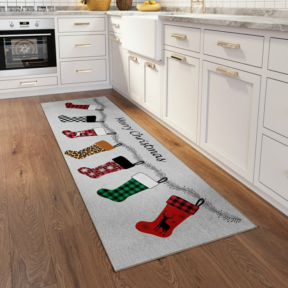 Wonderland Stockings Polyester Area Rug | Plow & Hearth