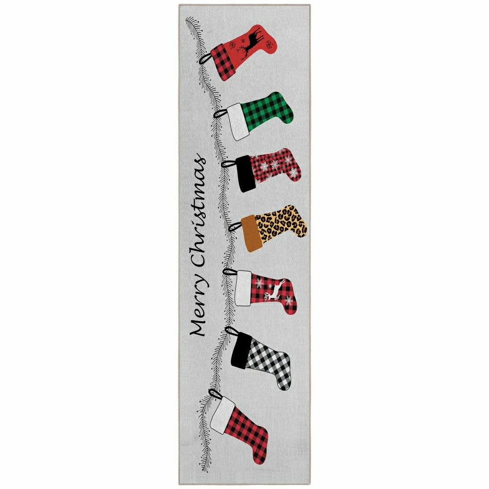 Wonderland Stockings Polyester Area Rug | Plow & Hearth