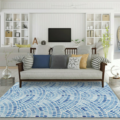 Seabreeze Mosaic Polyester Area Rug | Plow & Hearth