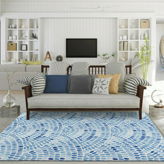 Seabreeze Mosaic Polyester Area Rug | Plow & Hearth