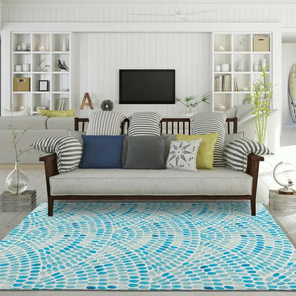 Seabreeze Mosaic Polyester Area Rug | Plow & Hearth