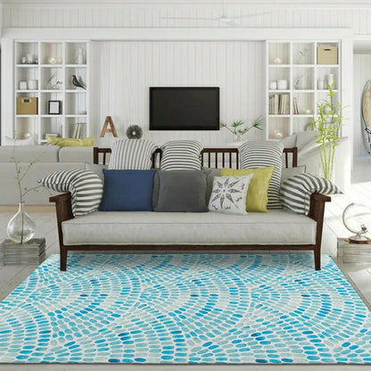 Seabreeze Mosaic Polyester Area Rug | Plow & Hearth