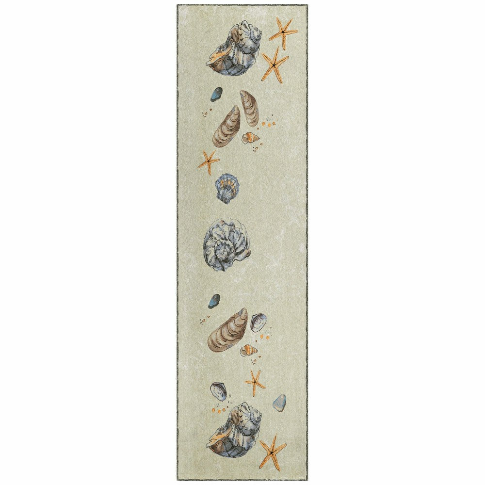 Seabreeze Seashell Polyester Area Rug | Plow & Hearth