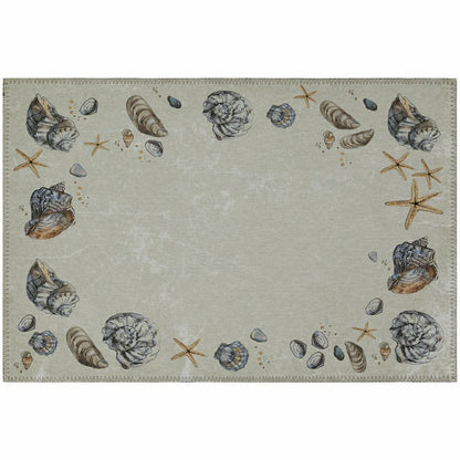 Seabreeze Seashell Polyester Area Rug | Plow & Hearth