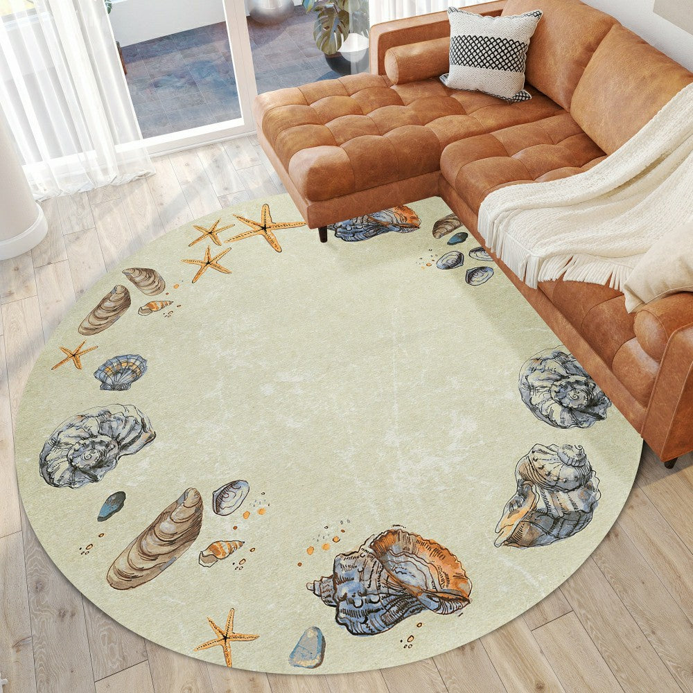 Seabreeze Seashell Polyester Area Rug | Plow & Hearth
