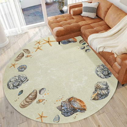 Seabreeze Seashell Polyester Area Rug | Plow & Hearth