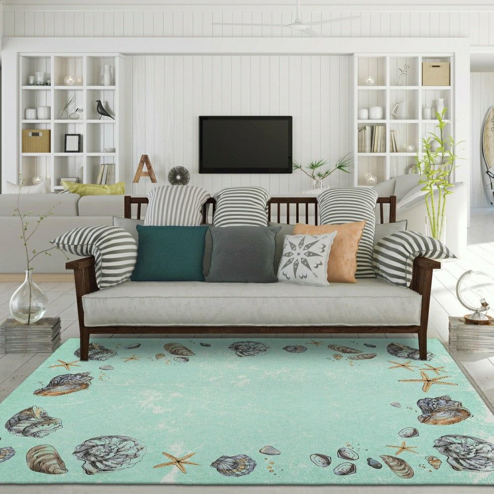 Seabreeze Seashell Polyester Area Rug | Plow & Hearth