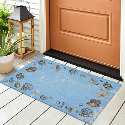 Seabreeze Seashell Polyester Area Rug | Plow & Hearth