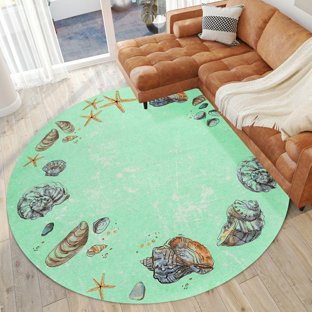 Seabreeze Seashell Polyester Area Rug | Plow & Hearth