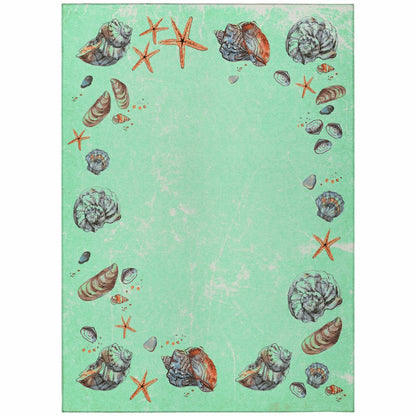 Seabreeze Seashell Polyester Area Rug | Plow & Hearth