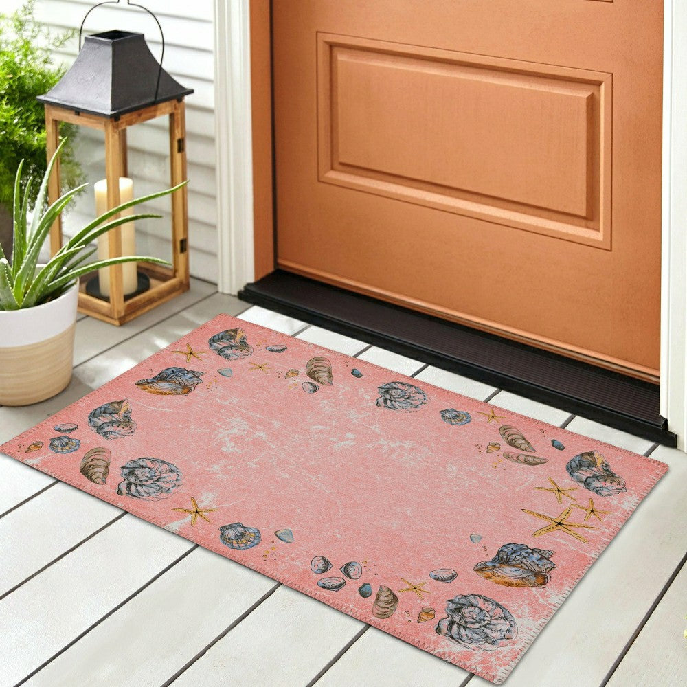 Seabreeze Seashell Polyester Area Rug | Plow & Hearth