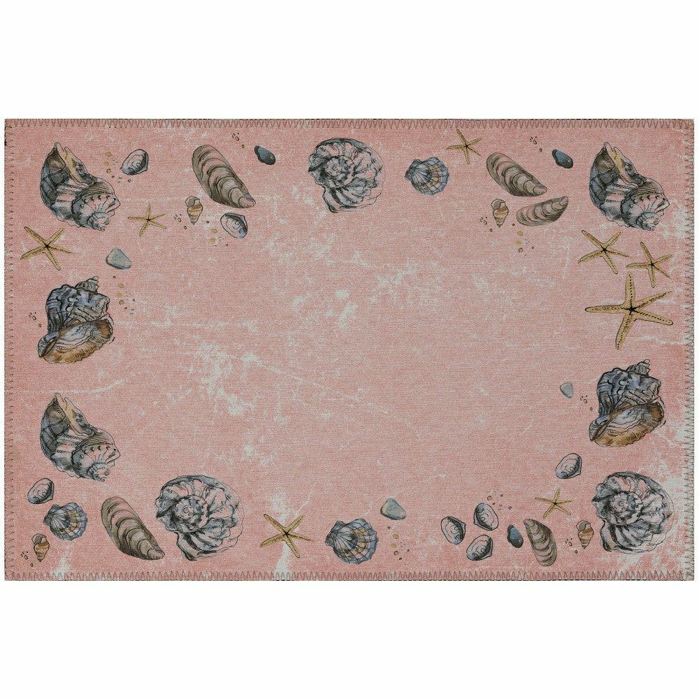 Seabreeze Seashell Polyester Area Rug | Plow & Hearth