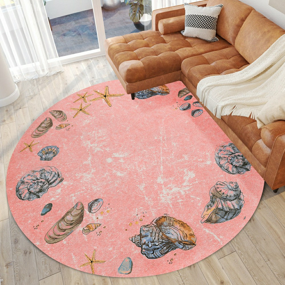 Seabreeze Seashell Polyester Area Rug | Plow & Hearth
