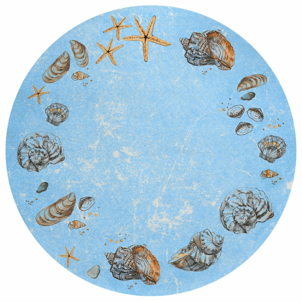 Seabreeze Seashell Polyester Area Rug | Plow & Hearth