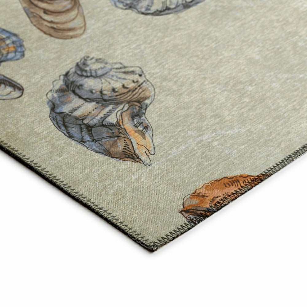 Seabreeze Seashell Polyester Area Rug | Plow & Hearth
