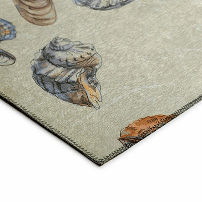 Seabreeze Seashell Polyester Area Rug | Plow & Hearth