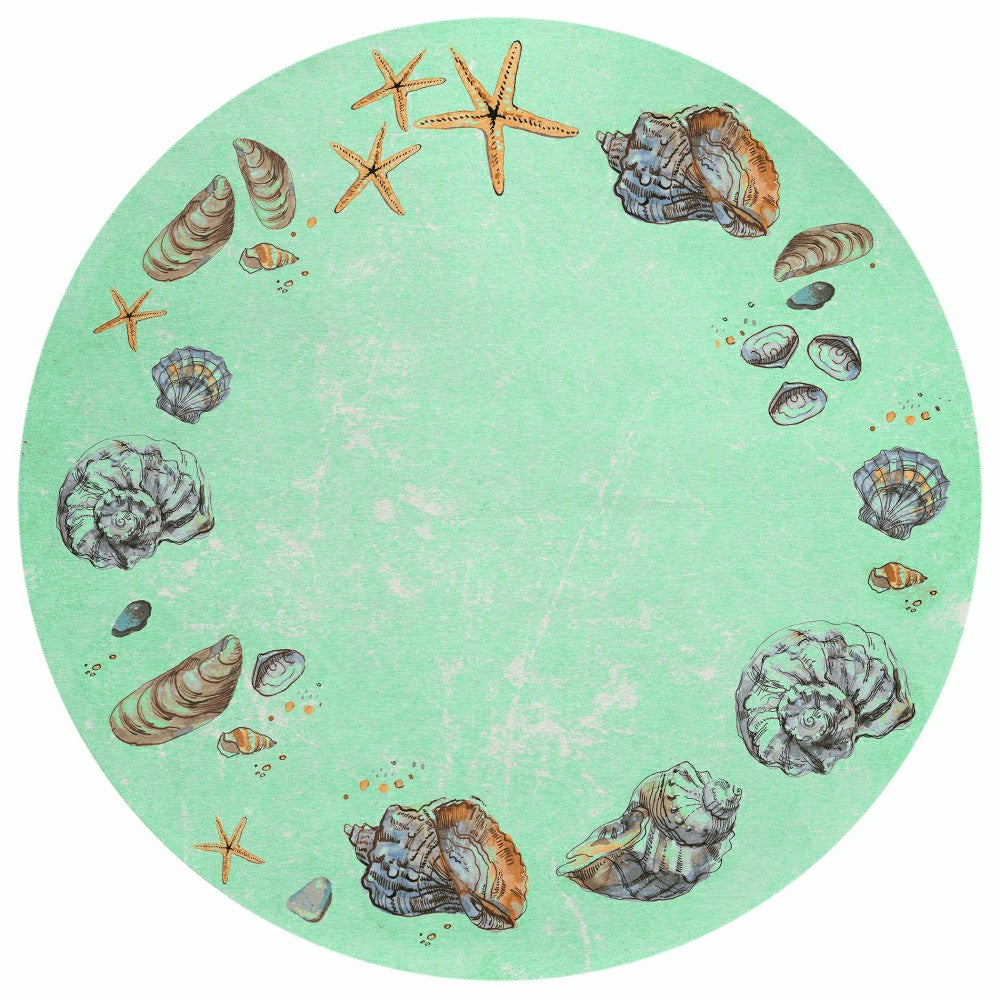 Seabreeze Seashell Polyester Area Rug | Plow & Hearth