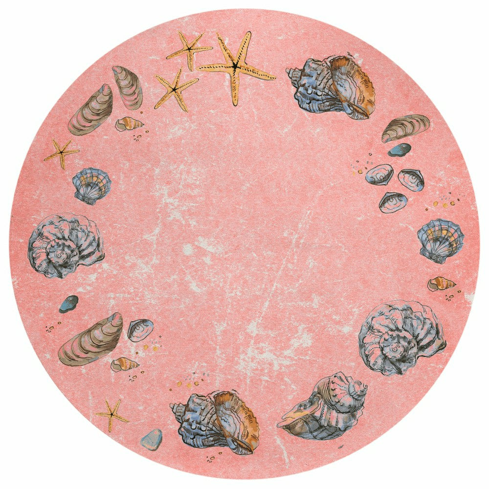 Seabreeze Seashell Polyester Area Rug | Plow & Hearth