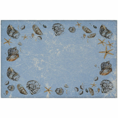 Seabreeze Seashell Polyester Area Rug | Plow & Hearth