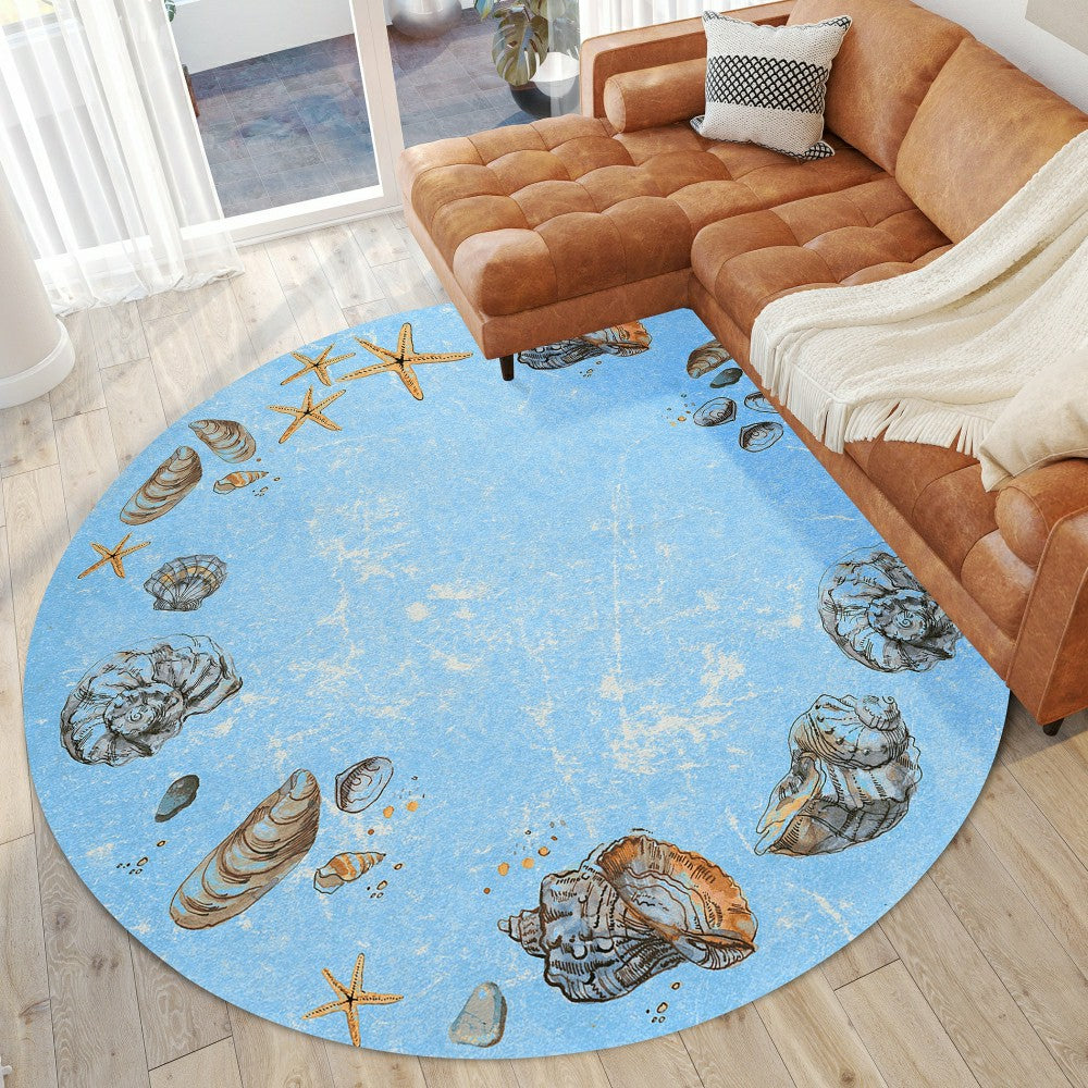Seabreeze Seashell Polyester Area Rug | Plow & Hearth