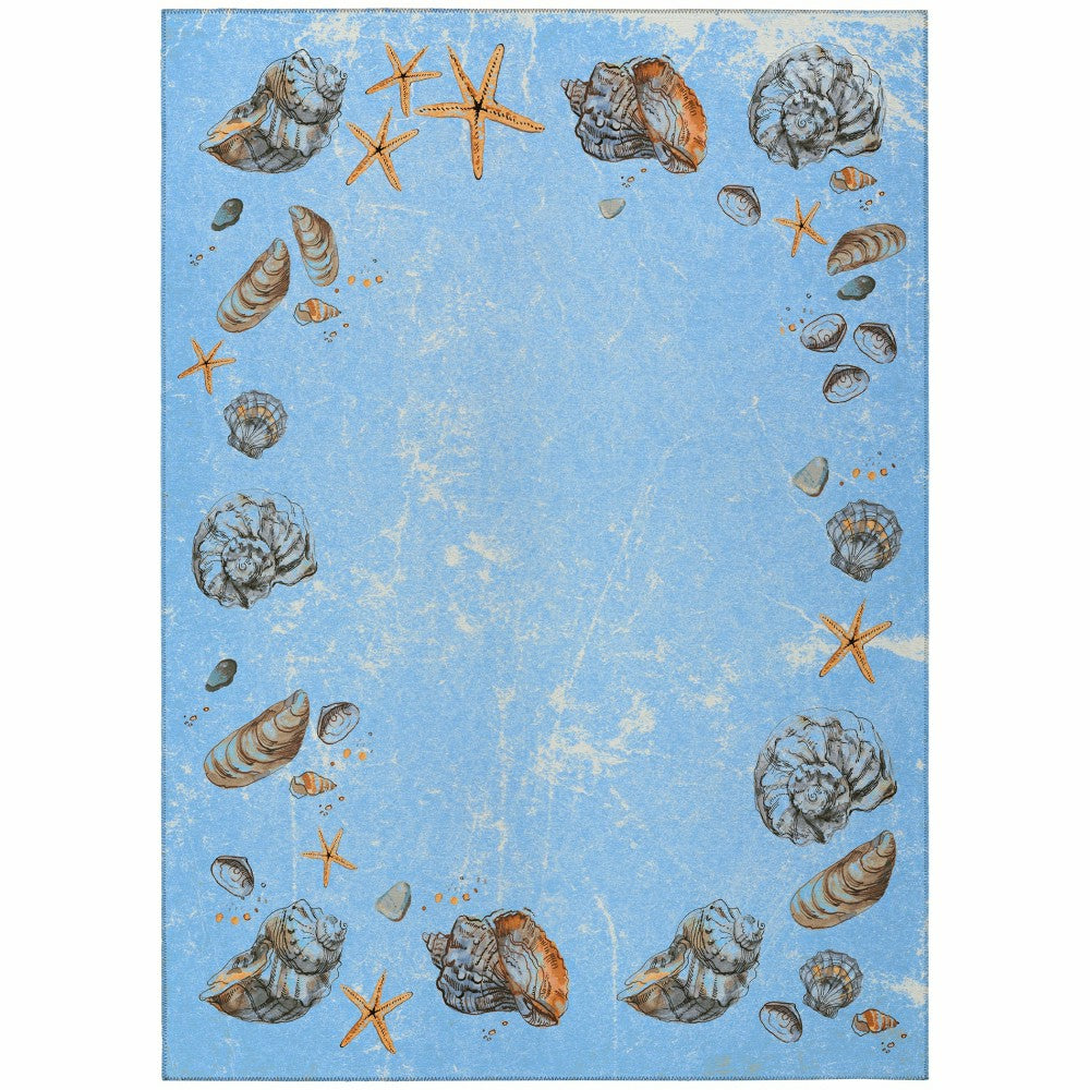 Seabreeze Seashell Polyester Area Rug | Plow & Hearth