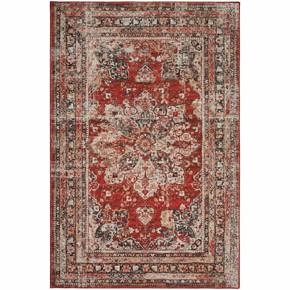 Jericho Red Polyester Area Rug | Plow & Hearth