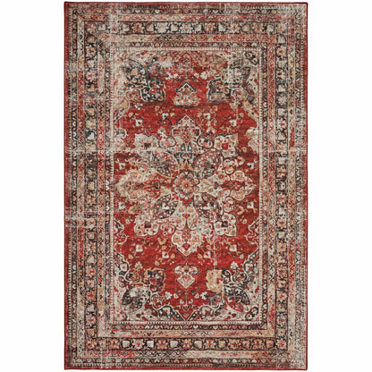 Jericho Red Polyester Area Rug | Plow & Hearth