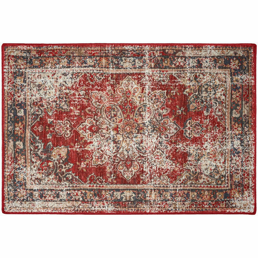 Jericho Red Polyester Area Rug | Plow & Hearth