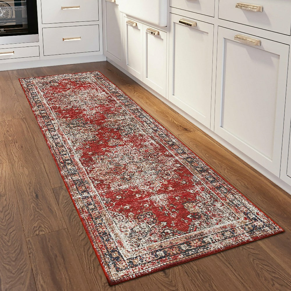 Jericho Red Polyester Area Rug | Plow & Hearth