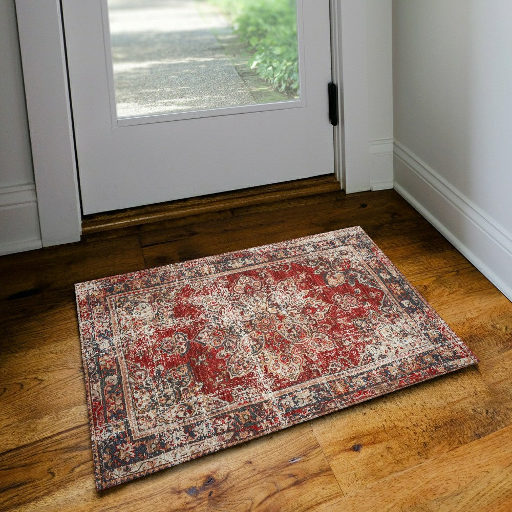 Jericho Red Polyester Area Rug | Plow & Hearth