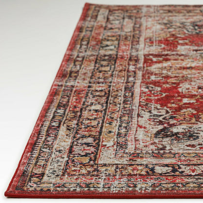 Jericho Red Polyester Area Rug | Plow & Hearth