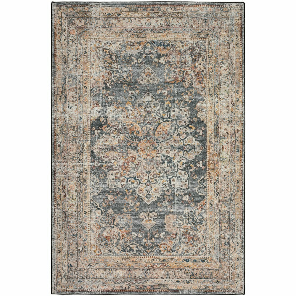 Jericho Charcoal Polyester Area Rug | Plow & Hearth