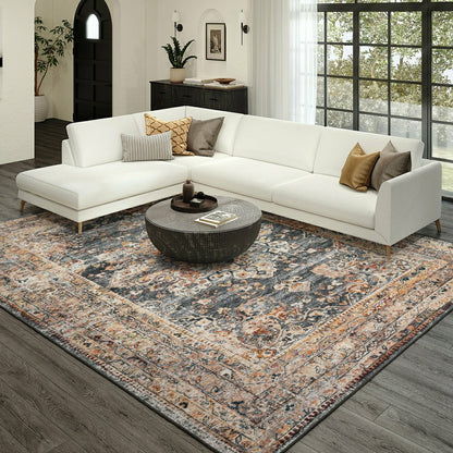 Jericho Charcoal Polyester Area Rug | Plow & Hearth