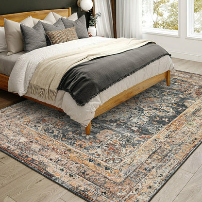 Jericho Charcoal Polyester Area Rug | Plow & Hearth